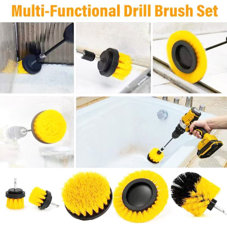 6 PCS / Set Electric Drill Head Car Tire Floor Crevice Cleaning Brush(White) - In Car by buy2fix | Online Shopping UK | buy2fix