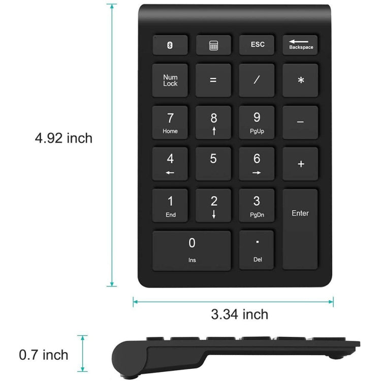 BT304 22 Keys Laptop Mini Wireless Keyboard, Spec: 2.4G (Black) - Wireless Keyboard by buy2fix | Online Shopping UK | buy2fix