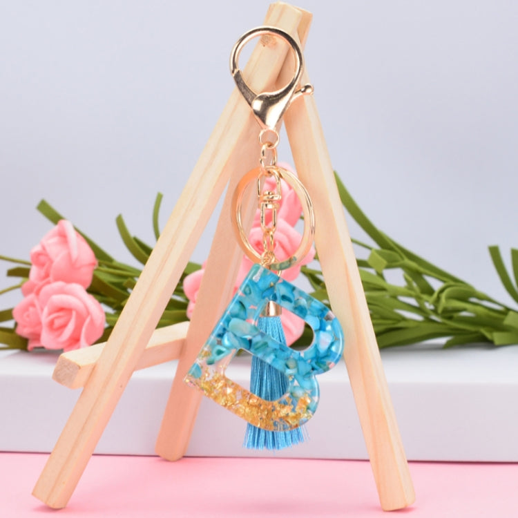 2 PCS English Alphabet Epoxy Tassel Keychain Bag Pendant(O) - In Car by buy2fix | Online Shopping UK | buy2fix