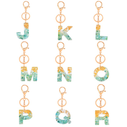 2 PCS Gold Foil Epoxy English Letter Keychain Bag Pendant(K) - In Car by buy2fix | Online Shopping UK | buy2fix