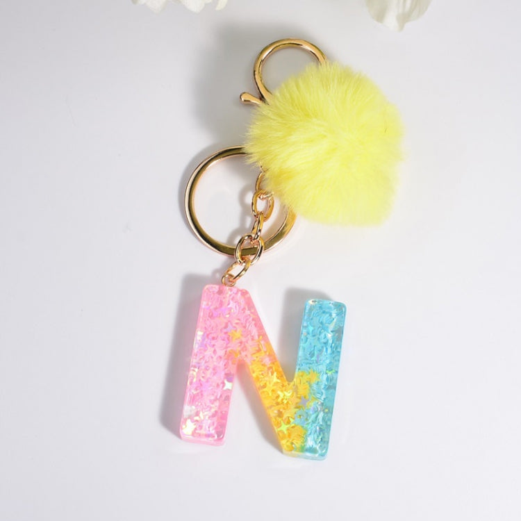 2 PCS Crystal Epoxy Rainbow Color Keychain Hair Ball Ladies Bag Pendant(N) - In Car by buy2fix | Online Shopping UK | buy2fix