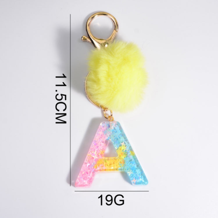 2 PCS Crystal Epoxy Rainbow Color Keychain Hair Ball Ladies Bag Pendant(H) - In Car by buy2fix | Online Shopping UK | buy2fix