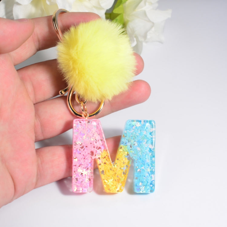 2 PCS Crystal Epoxy Rainbow Color Keychain Hair Ball Ladies Bag Pendant(J) - In Car by buy2fix | Online Shopping UK | buy2fix