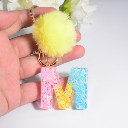 2 PCS Crystal Epoxy Rainbow Color Keychain Hair Ball Ladies Bag Pendant(H) - In Car by buy2fix | Online Shopping UK | buy2fix