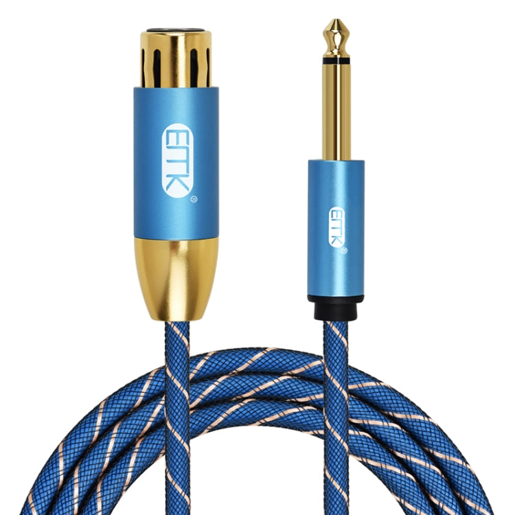 EMK KN603 2Pin 6.5mm Canon Line Balanced Audio Microphone Line,Cable Length: 3m(Blue) - Consumer Electronics by EMK | Online Shopping UK | buy2fix