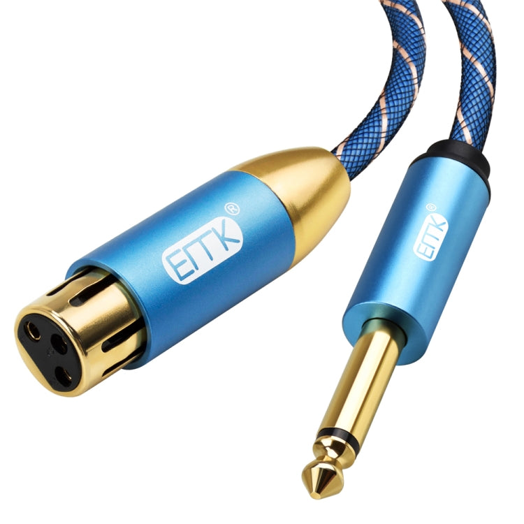 EMK KN603 2Pin 6.5mm Canon Line Balanced Audio Microphone Line,Cable Length: 5m(Blue) - Microphone Audio Cable & Connector by EMK | Online Shopping UK | buy2fix