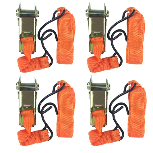 4PCS 15 Inch Tensioner Ratchet Strap Car Ratchet Thread Tensioner(Orange) - In Car by buy2fix | Online Shopping UK | buy2fix