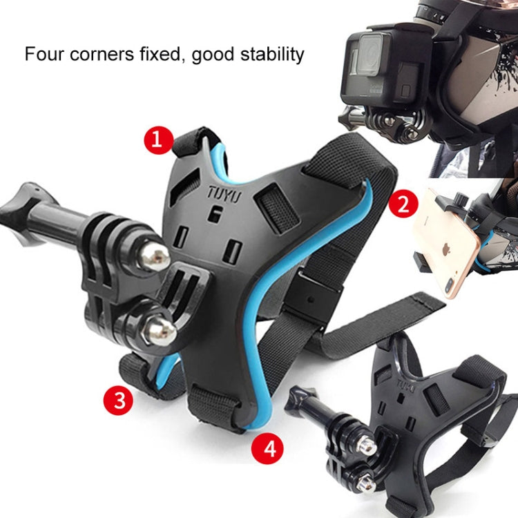 TUYU Motorcycle Helmet Chin Action Camera Mobile Phone Mounting Bracket Black Bracket - DJI & GoPro Accessories by TUYU | Online Shopping UK | buy2fix