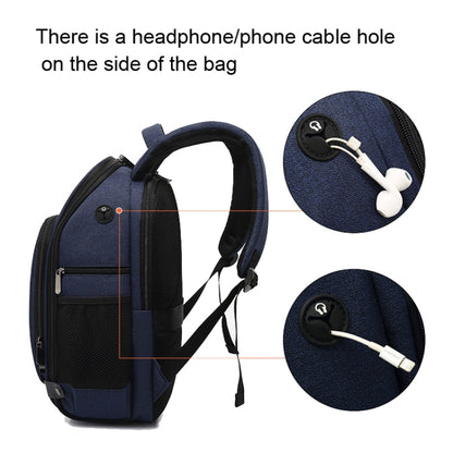 Cationic SLR Backpack Waterproof Photography Backpack with Headphone Cable Hole(Blue) - Camera Accessories by buy2fix | Online Shopping UK | buy2fix