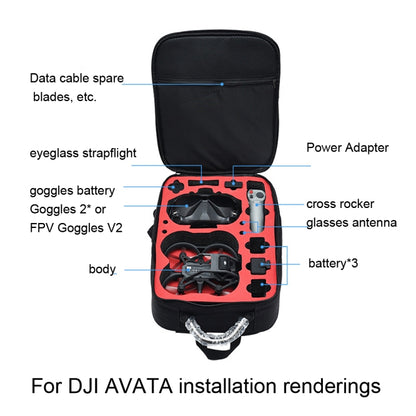 Drone Waterproof Backpack Organizer for DJI Avata(Black) - DJI & GoPro Accessories by buy2fix | Online Shopping UK | buy2fix