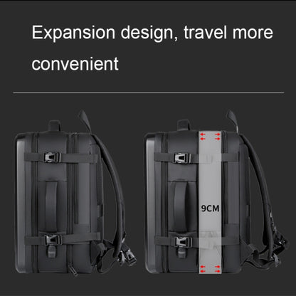 Large-capacity Waterproof Expandable Hard Shell Backpack with USB Charging Hole(161 Dark Gray) - Backpack by buy2fix | Online Shopping UK | buy2fix