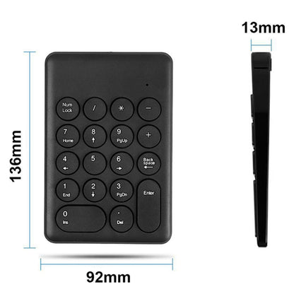 269 18 Keys Wireless Mini Numeric Keypad Accounting Bank Engineering Keypad(Black) - Wireless Keyboard by buy2fix | Online Shopping UK | buy2fix