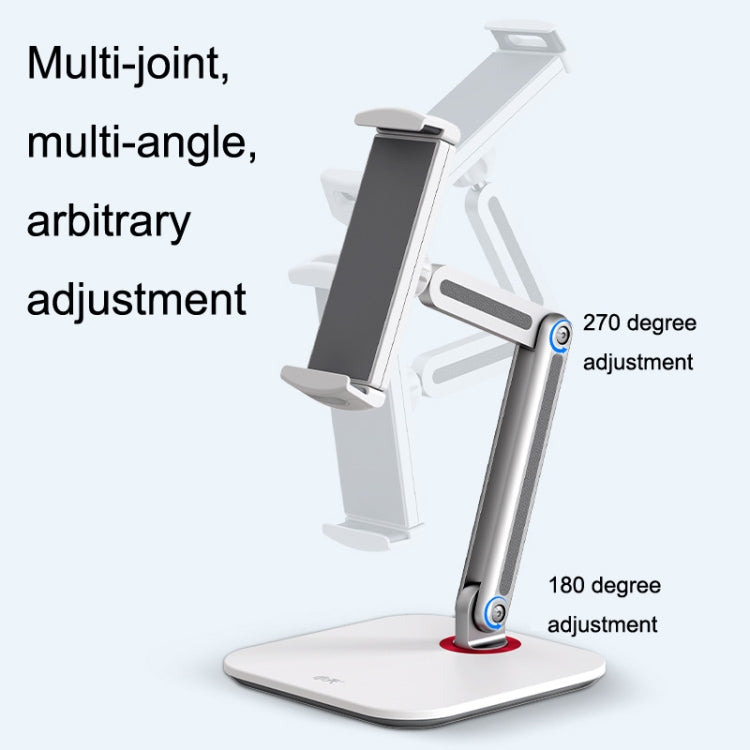 SSKY X38 Desktop Phone Tablet Stand Folding Online Classes Support, Style: Long Arm Charging Version (White) - Desktop Holder by SSKY | Online Shopping UK | buy2fix