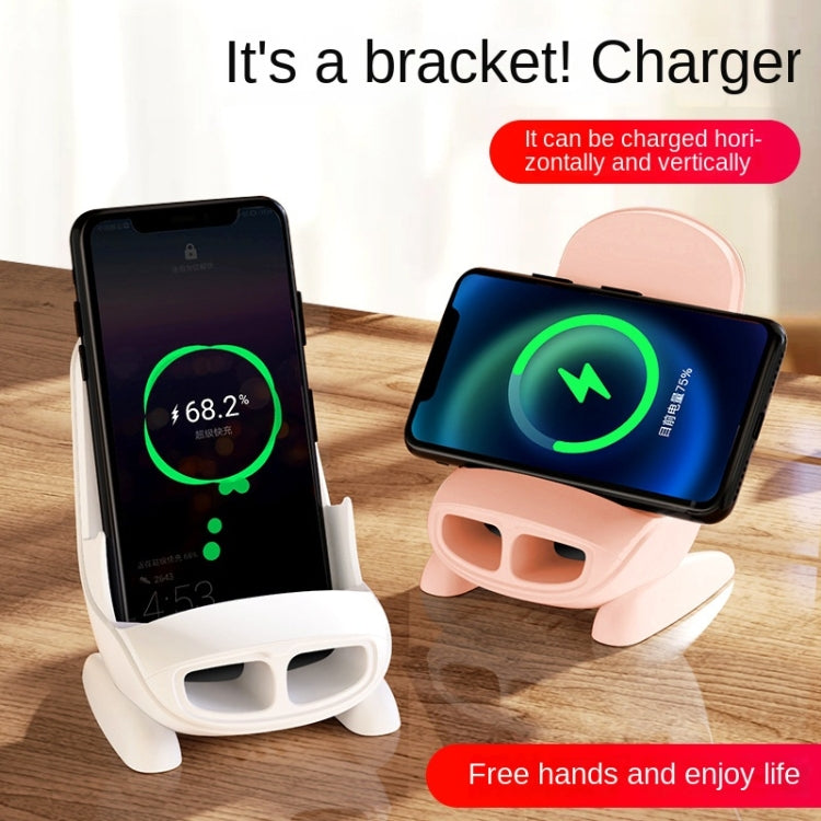 15W Chair Phone Wireless Charger Phone Charging Stand,Spec: Pink - Apple Accessories by buy2fix | Online Shopping UK | buy2fix