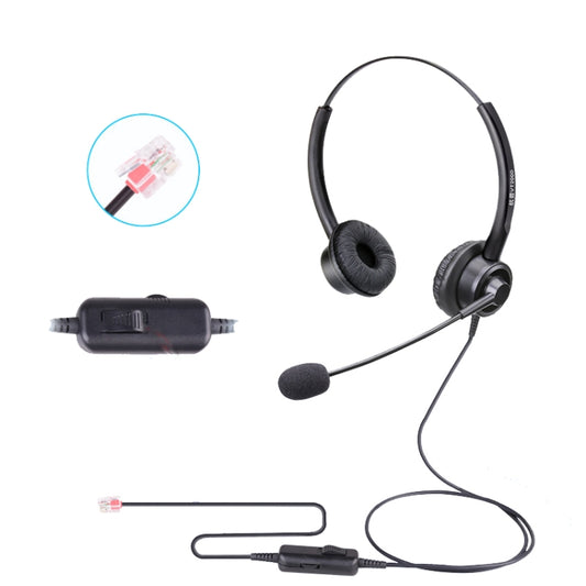 VT200D Double Ears Telephone Headset Operator Headset With Mic,Spec: Crystal Head with Tuning - Consumer Electronics by buy2fix | Online Shopping UK | buy2fix