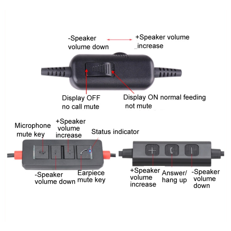 VT200D Double Ears Telephone Headset Operator Headset With Mic,Spec: 3.5mm Single Plug To USB - Consumer Electronics by buy2fix | Online Shopping UK | buy2fix