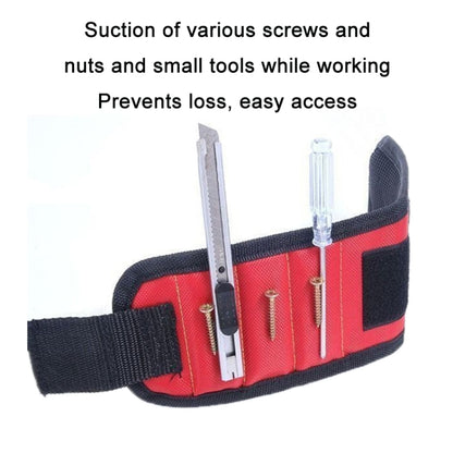 Electric Woodworking Multifunctional Powerful Magnetic Wrist Strap, Style: Five Rows Black - Others by buy2fix | Online Shopping UK | buy2fix