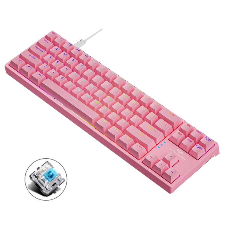 Dark Alien K710 71 Keys Glowing Game Wired Keyboard, Cable Length: 1.8m, Color: Pink Green Shaft - Wired Keyboard by Dark Alien | Online Shopping UK | buy2fix