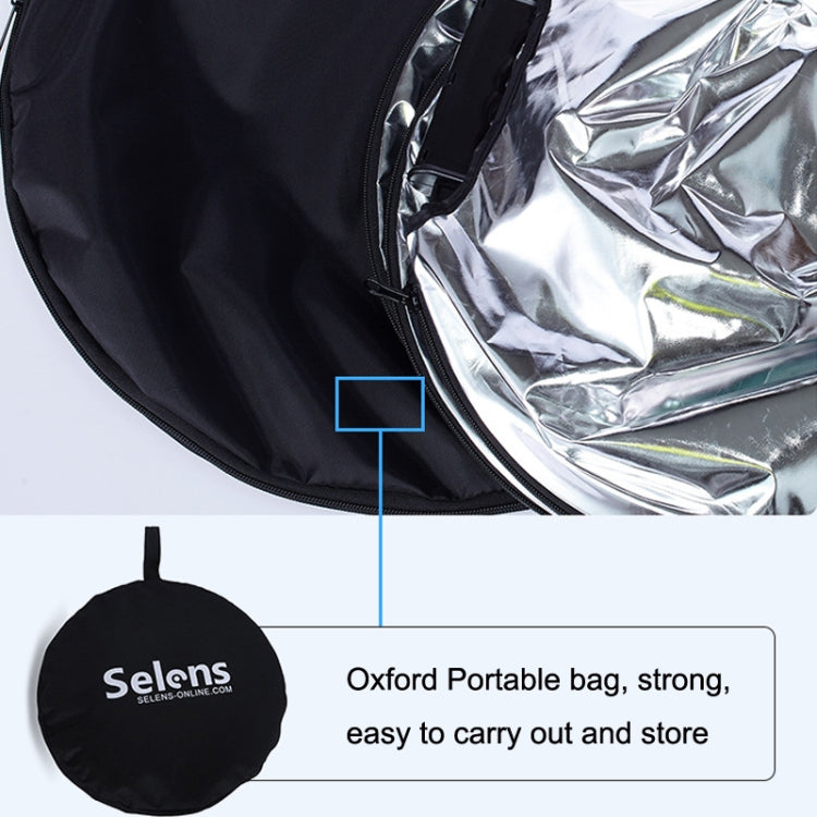 Selens  5 In 1 (Gold / Silver  / White / Black / Soft Light) Folding Reflector Board, Size: 60cm Round - Camera Accessories by Selens | Online Shopping UK | buy2fix