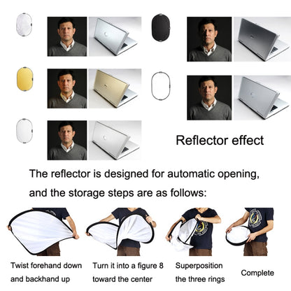 Selens  5 In 1 (Gold / Silver  / White / Black / Soft Light) Folding Reflector Board, Size: 110cm Round - Camera Accessories by Selens | Online Shopping UK | buy2fix