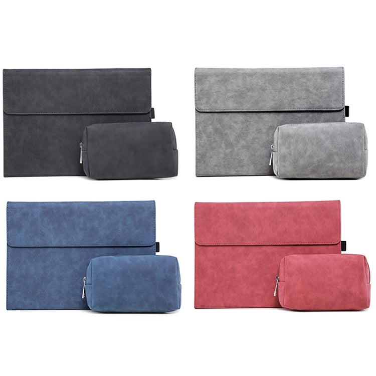 For Microsoft Surface Pro 9 Tablet Protective Case Holder(South African Sheepskin Gray Case + Power Supply Bag) - Others by buy2fix | Online Shopping UK | buy2fix