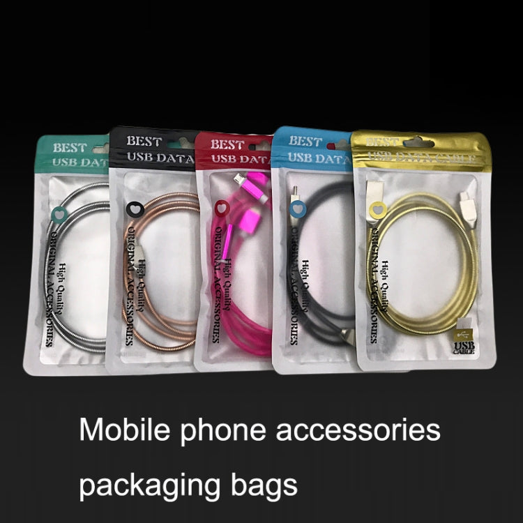 100PCS XC-0014 USB Data Cable Packaging Bags Pearl Light Ziplock Bag, Size: 10.5x15cm (Light Green) - Zip Lock Bags by buy2fix | Online Shopping UK | buy2fix