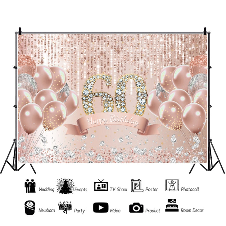 MDU05525 1.5m x 1m Rose Golden Balloon Birthday Party Background Cloth Photography Photo Pictorial Cloth - Camera Accessories by buy2fix | Online Shopping UK | buy2fix