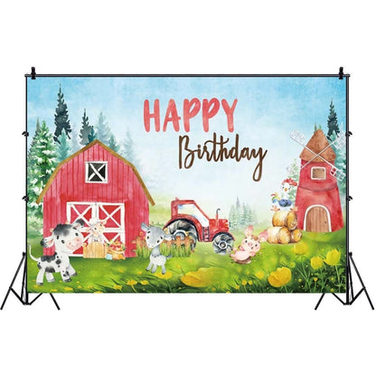 1.5m x 1m Cartoon Farm Animals Photography Backdrop Birthday Party Background Decoration(MDT08893) - Camera Accessories by buy2fix | Online Shopping UK | buy2fix