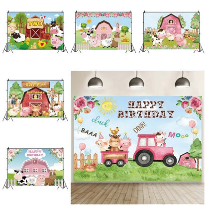 1.5m x 1m Cartoon Farm Animals Photography Backdrop Birthday Party Background Decoration(MDN12819) - Camera Accessories by buy2fix | Online Shopping UK | buy2fix