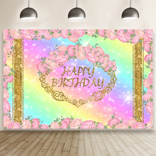 1.5m x 1m Flower Series Happy Birthday Party Photography Background Cloth(MSD00695) - Camera Accessories by buy2fix | Online Shopping UK | buy2fix