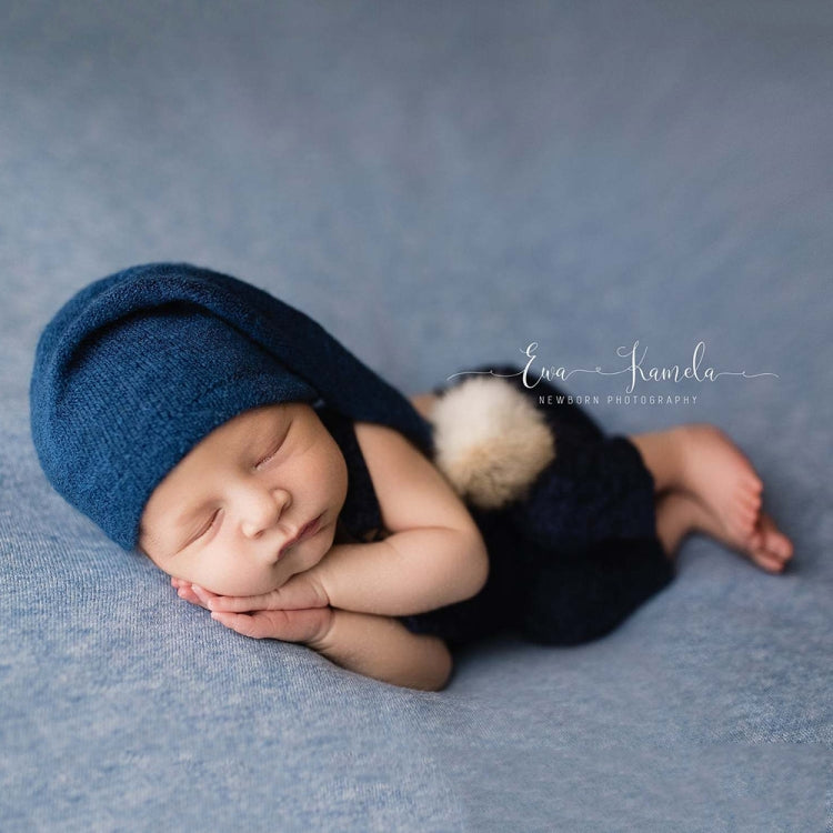 Newborn Photography Clothing Baby Photography Fur Ball Knitted Long Tail Hat(Yellow) - Camera Accessories by buy2fix | Online Shopping UK | buy2fix