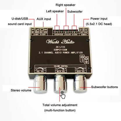 LT22 15W+30W 2.1 Channel TWS Bluetooth Audio Receiver Amplifier Module With Subwoofer - Consumer Electronics by buy2fix | Online Shopping UK | buy2fix