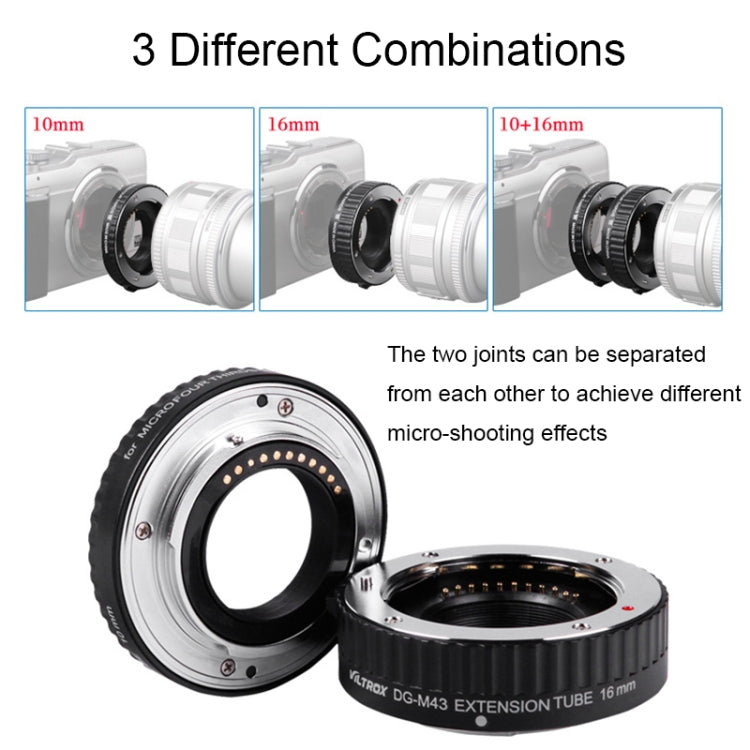 For Panasonic/Olympus VILTROX DG-M43 Camera Automatic Close-Up Ring Macro Ring Set - Stepping Ring by VILTROX | Online Shopping UK | buy2fix