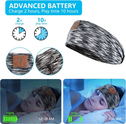 Bluetooth Wireless Headband Quick Drying Sleeping Headphones with HD Speakers(Stripe Black) - Eye Masks by buy2fix | Online Shopping UK | buy2fix