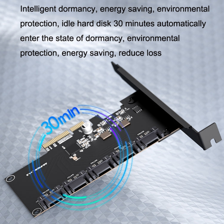 PCIE X4 To 5 Ports SATA3.0 Rotary Card Computer Desktop Solid State Hard Disk - Add-on Cards by buy2fix | Online Shopping UK | buy2fix