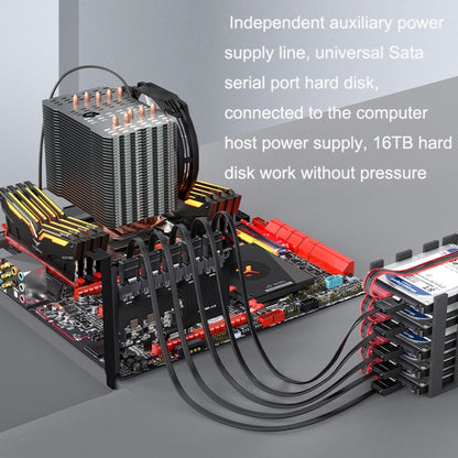 PCIE X4 To 5 Ports SATA3.0 Rotary Card Computer Desktop Solid State Hard Disk - Add-on Cards by buy2fix | Online Shopping UK | buy2fix