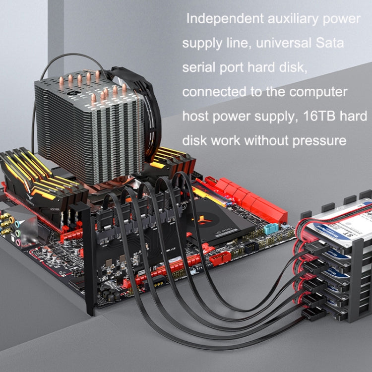 PCI-E1 To 4 SATA3.0 Rotary Card Computer Desktop Solid State Hard Disk - Add-on Cards by buy2fix | Online Shopping UK | buy2fix