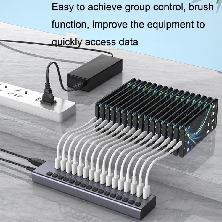 HS-716MG USB3.0 Plastic Shell Black 10 Ports 12V/4A Extension Docking Computer Camera HUB - USB 3.0 HUB by buy2fix | Online Shopping UK | buy2fix