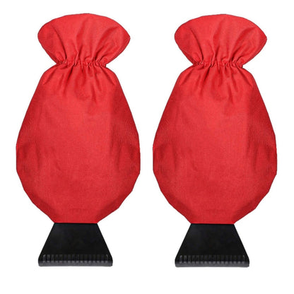 2pcs Winter Warm Car Snow Shoveling Gloves Deicing Snow Scraper(Red) - In Car by buy2fix | Online Shopping UK | buy2fix