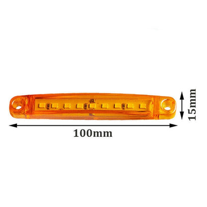 MK-224 10pcs 12-24V Truck Trailer 9LED Side Light Tail Lamp Signal Light(Yellow) - In Car by buy2fix | Online Shopping UK | buy2fix