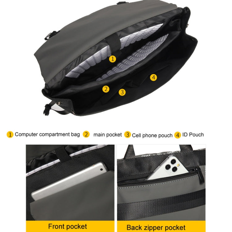 LUCKYBAT Laptop Bag Airbag Anti-drop Crossbody Handbag, Size: S 13.3-16 Inch(Black Lightning) - 15 inch by buy2fix | Online Shopping UK | buy2fix