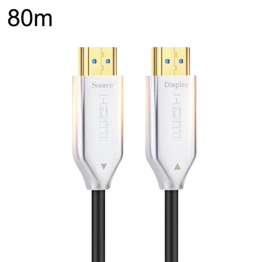 2.0 Version HDMI Fiber Optical Line 4K Ultra High Clear Line Monitor Connecting Cable, Length: 80m With Shaft(White) - Cable by buy2fix | Online Shopping UK | buy2fix