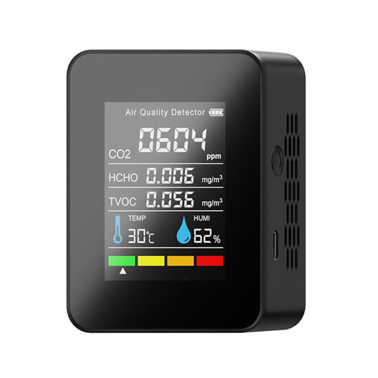 5 In 1 Temperature Humidity TVOC HCHO CO2 Large Screen Display Power Digital Air Quality Monitor(Black) - Consumer Electronics by buy2fix | Online Shopping UK | buy2fix