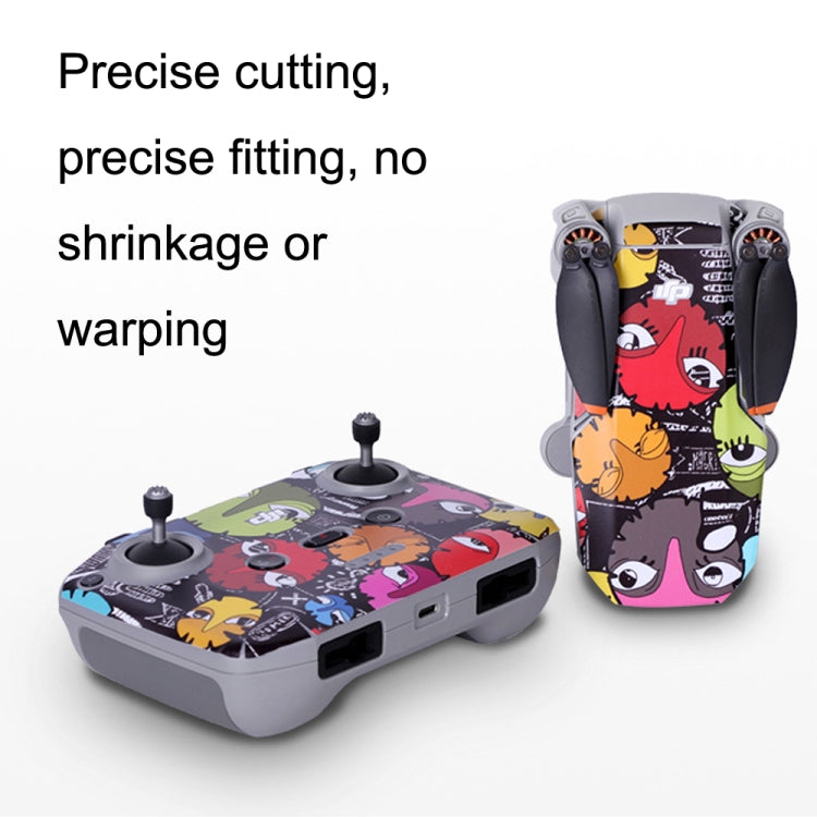 Sunnylife MM2-TZ452 For DJI Mini 2 Waterproof PVC Drone Body + Arm + Remote Control Decorative Protective Stickers Set(Drawing Black) - DJI & GoPro Accessories by Sunnylife | Online Shopping UK | buy2fix