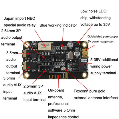 AS1711BTSE Bluetooth Decoding Board DIY Speaker MP3 Stereo Audio Receiver Module For AUX Input - Consumer Electronics by buy2fix | Online Shopping UK | buy2fix