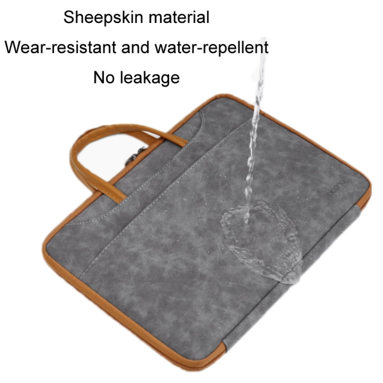 Baona Leather Fully Open Portable Waterproof Computer Bag, Size: 15/15.6/16 inches(Gray Brown) - 15 inch by Baona | Online Shopping UK | buy2fix