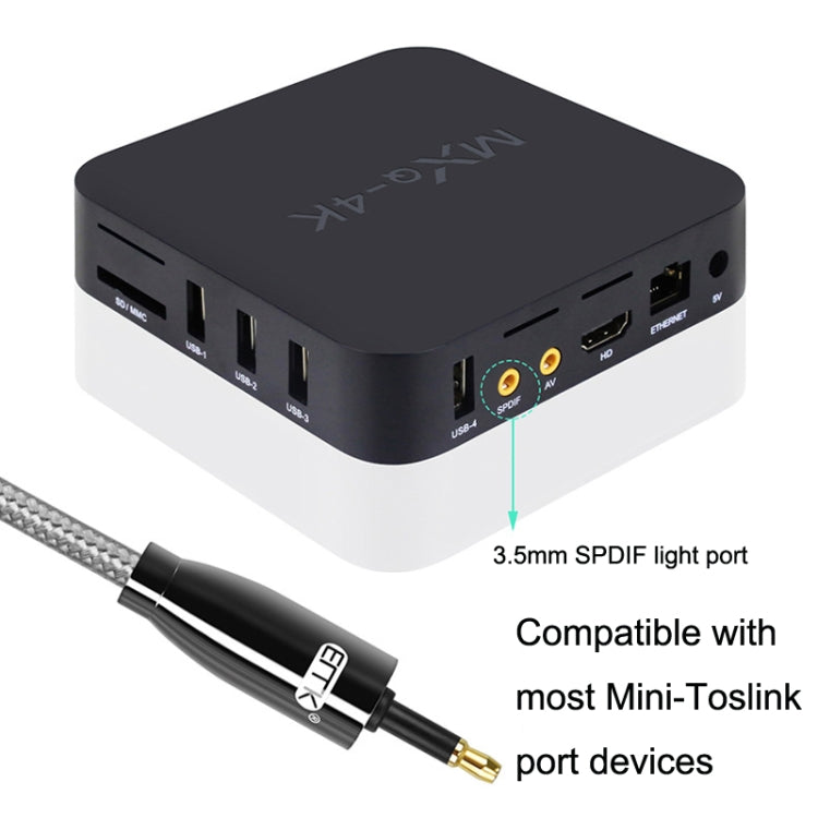 EMK QH4.0 Mini Toslink 3.5mm Interface SPDIF Audio Fiber Optical, Length: 3m(Black) -  by EMK | Online Shopping UK | buy2fix