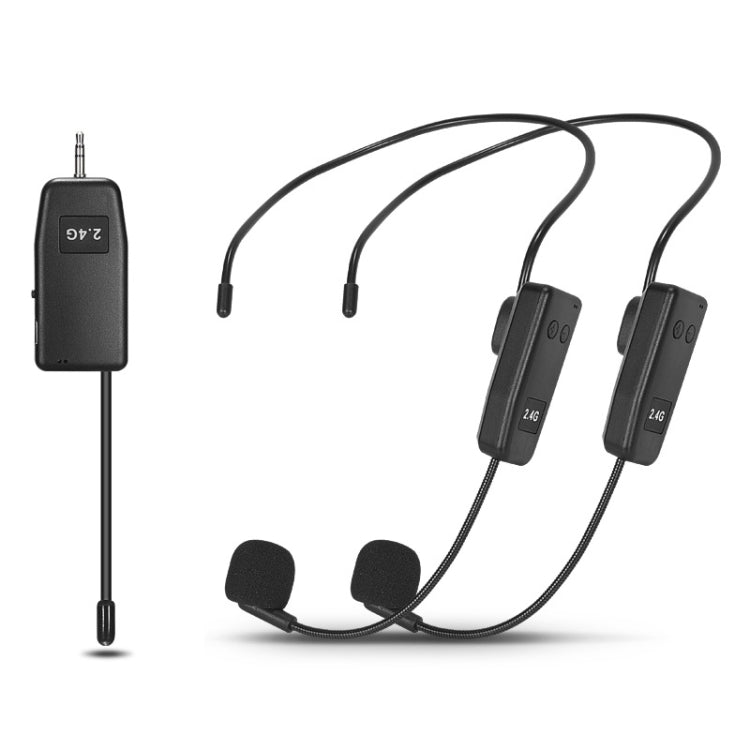 One For Two UHF Wireless Headset Microphone Lavalier Headset Amplifier - Consumer Electronics by buy2fix | Online Shopping UK | buy2fix