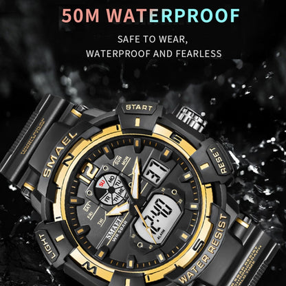 SMAEL 8045 Outdoor Waterproof Time Sports Luminous Dual Display Watch(Red) - Sport Watches by SMAEL | Online Shopping UK | buy2fix