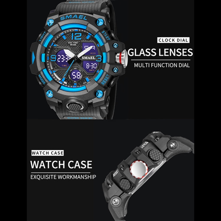 SMAEL 8008 Outdoor Sports Multifunctional Waterproof Luminous Men Watch(Black) - LED Digital Watches by SMAEL | Online Shopping UK | buy2fix